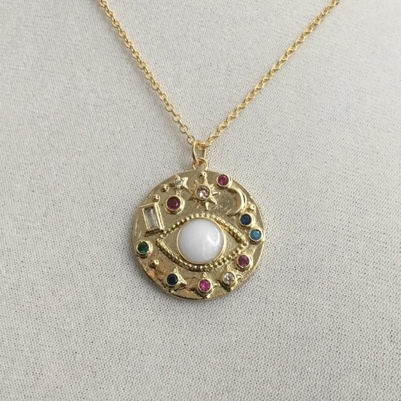 Evil Eye Jewel crystal Necklace - Picture 1 of 6